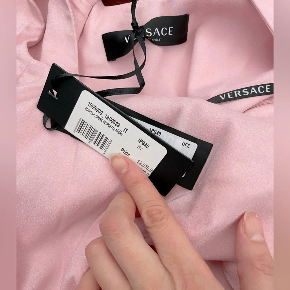 Versace Medusa cocktail mini dress in pink FW2023 NWT